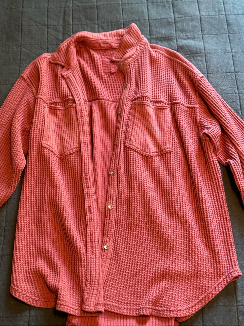 Aerie Anytime Fave Waffle Shirt  - Let’s Mauve